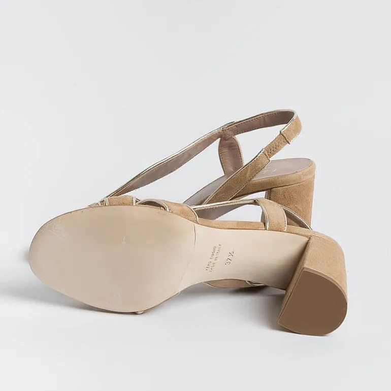 CHEVILLE Sandals With Heel* - Sandals With Heels - Ines - Gold Leather