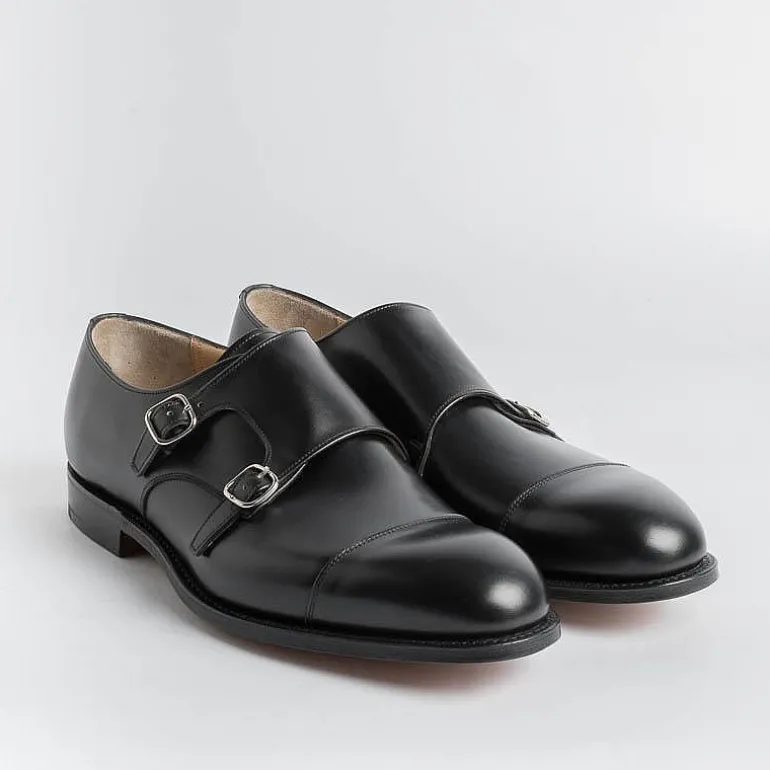 Church's Double Buckle* - Cowes Double Buckle - Black Calfskin
