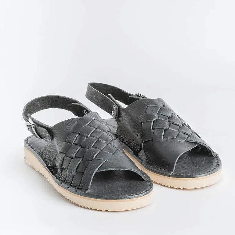 FRACAP Low Sandals* - Flat Sandals D177 - Nebrasca - Black