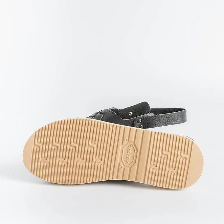 FRACAP Low Sandals* - Flat Sandals D177 - Nebrasca - Black