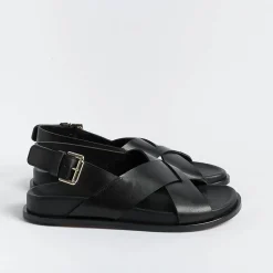 GUGLIELMO ROTTA Low Sandals* - Flat Sandals - Tilly - Black Leather