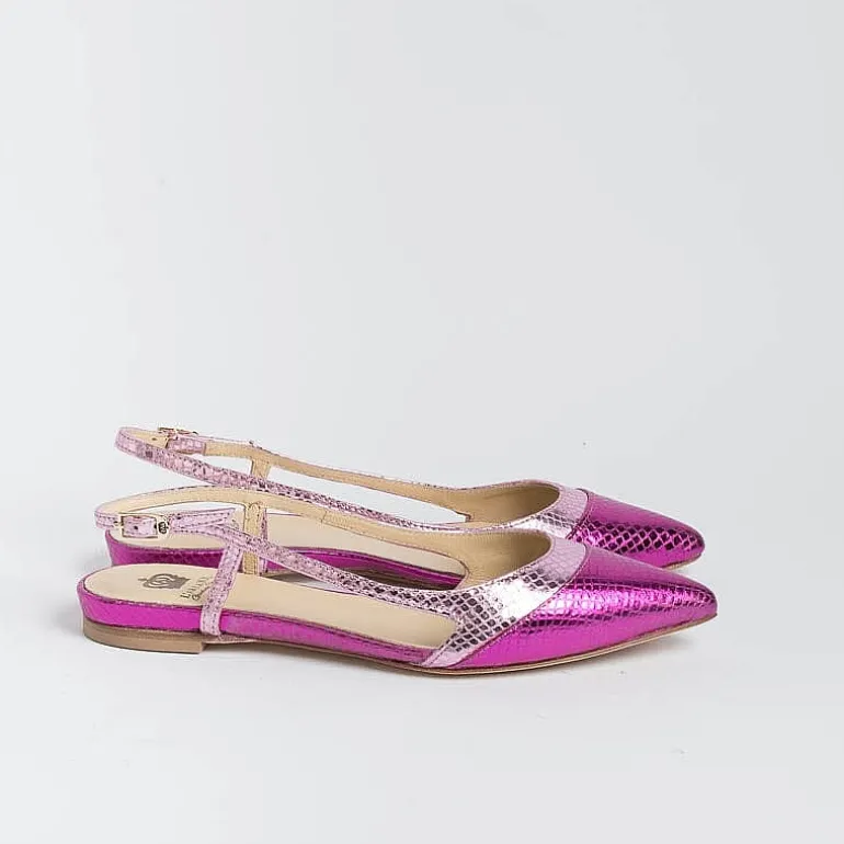 L'Arianna Slingbacks*L' Arianna - Sling Back - Ch2006 - Fuxia Laminated Snake