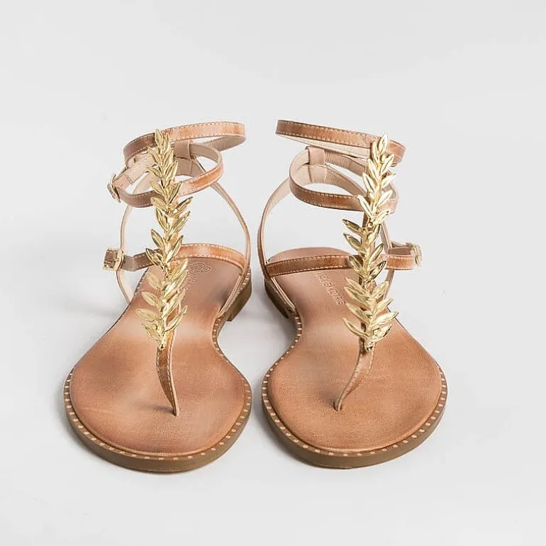MAKIS KOTRIS Flip-Flops Sandals* - Flat Thong Sandals K770 - Natural