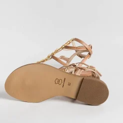 MAKIS KOTRIS Flip-Flops Sandals* - Flat Thong Sandals K770 - Natural