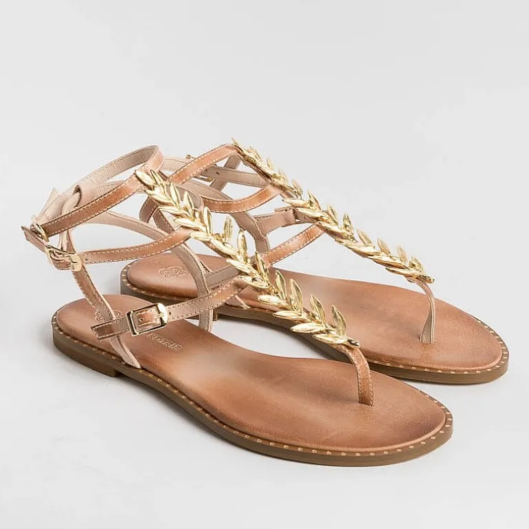 MAKIS KOTRIS Flip-Flops Sandals* - Flat Thong Sandals K770 - Natural