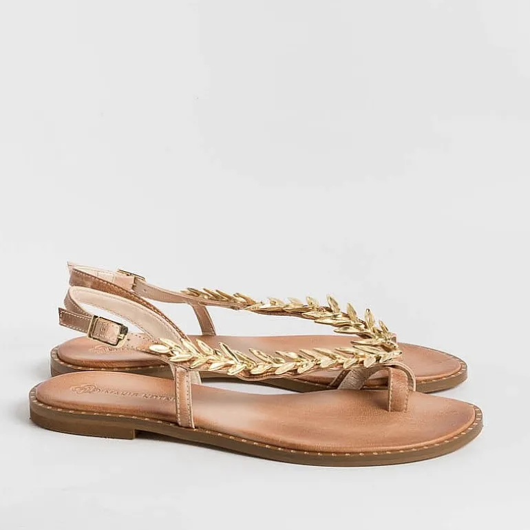 MAKIS KOTRIS Low Sandals* - Flat Thong Sandals K870 - Natural