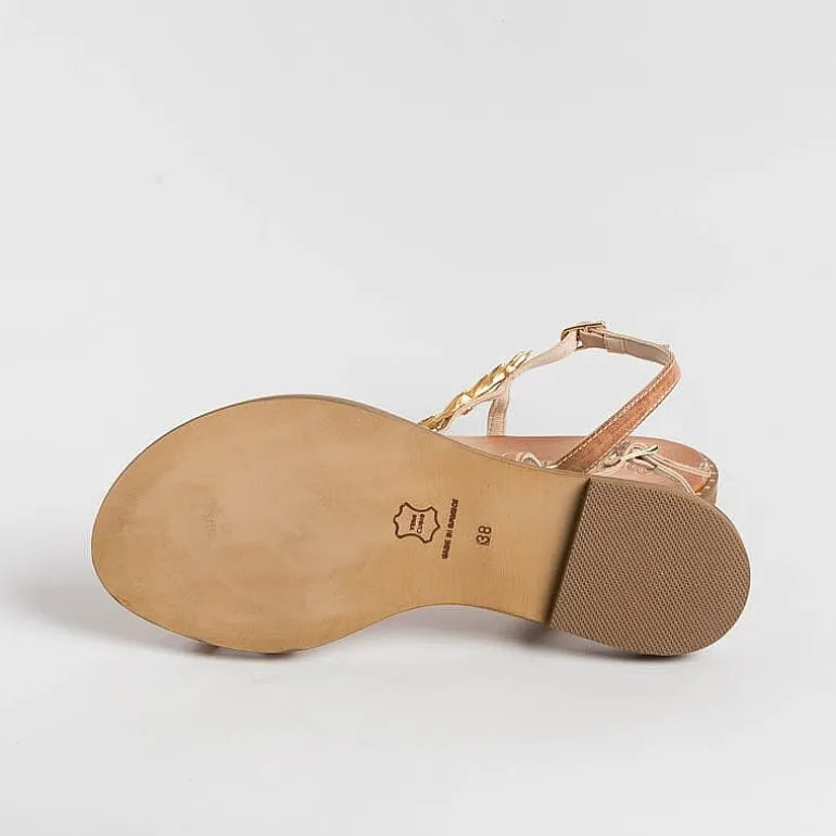 MAKIS KOTRIS Low Sandals* - Flat Thong Sandals K870 - Natural