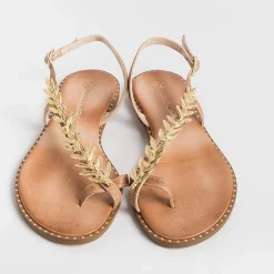 MAKIS KOTRIS Low Sandals* - Flat Thong Sandals K870 - Natural