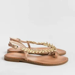 MAKIS KOTRIS Flip-Flops Sandals* - Flat Thong Sandals K870 - Natural