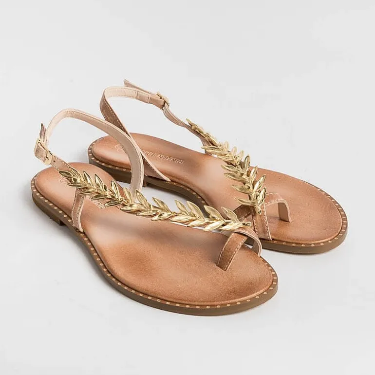 MAKIS KOTRIS Flip-Flops Sandals* - Flat Thong Sandals K870 - Natural
