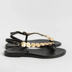 MAKIS KOTRIS Flip-Flops Sandals* - Low Thong Sandals K850 - Black