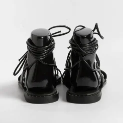MAKIS KOTRIS Low Sandals* - Low Thong Sandals 04-306 - Black