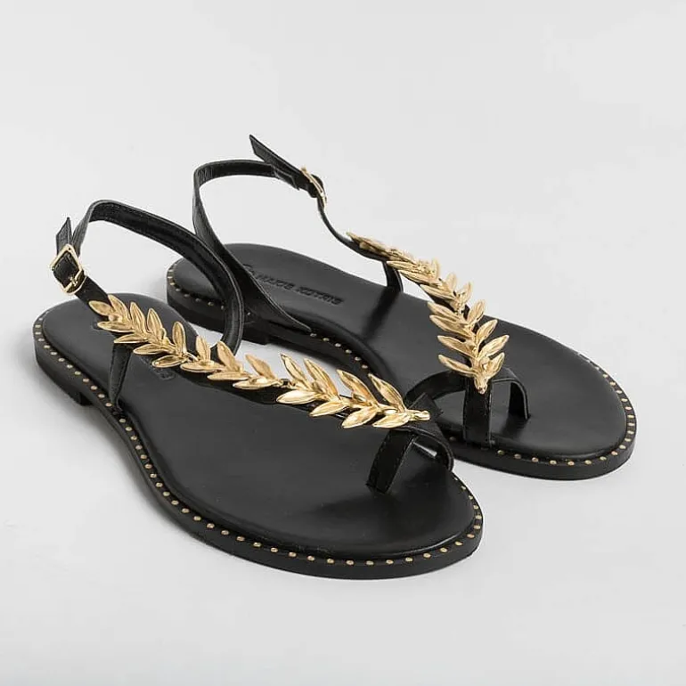 MAKIS KOTRIS Low Sandals* - Low Thong Sandals K870 - Black