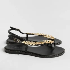 MAKIS KOTRIS Low Sandals* - Low Thong Sandals K870 - Black