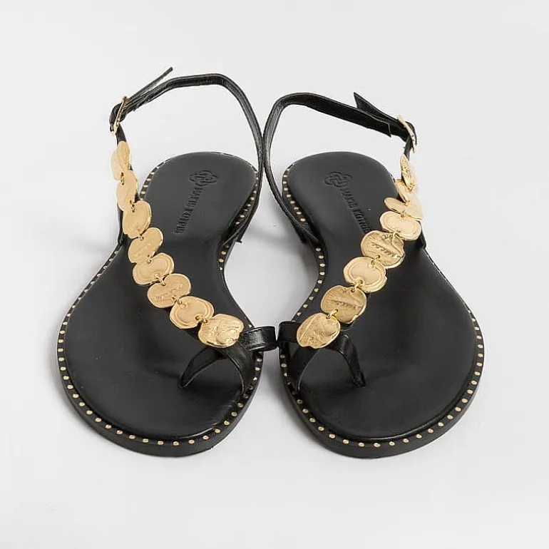 MAKIS KOTRIS Low Sandals* - Low Thong Sandals K850 - Black