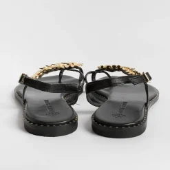 MAKIS KOTRIS Flip-Flops Sandals* - Low Thong Sandals K870 - Black