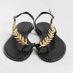 MAKIS KOTRIS Flip-Flops Sandals* - Low Thong Sandals K870 - Black