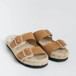 MANEBI Low Sandals* - Flat Sandals - Nordic Sandals - Beige Leather