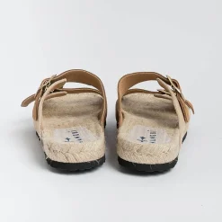 MANEBI Low Sandals* - Flat Sandals - Nordic Sandals - Beige Leather