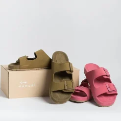 MANEBI Low Sandals* - Flat Sandals - Traveler Sandals - Pink