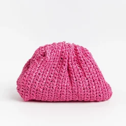 MARIA LA ROSA Clutch* - Shoulder Bag - Mini Game Crochet - Fuchsia