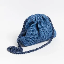 MARIA LA ROSA Clutch* - Shoulder Bag - Mini Game Crochet - Blue