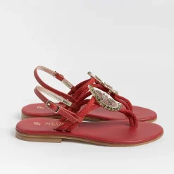 PAOLA FIORENZA Flip-Flops Sandals* - Flat Thong Sandals - Fb1001 - Red