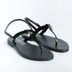PAOLA FIORENZA Flip-Flops Sandals* - Flat Thong Sandals Bs05 Nodino - Velvet - Black