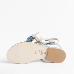 PAOLA FIORENZA Low Sandals* - Flat Thong Sandals - Fb955 Light Blue