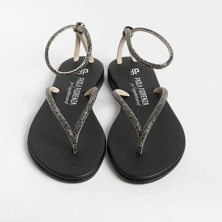 PAOLA FIORENZA Flip-Flops Sandals* - Flat Thong Sandals Fd03 - Black