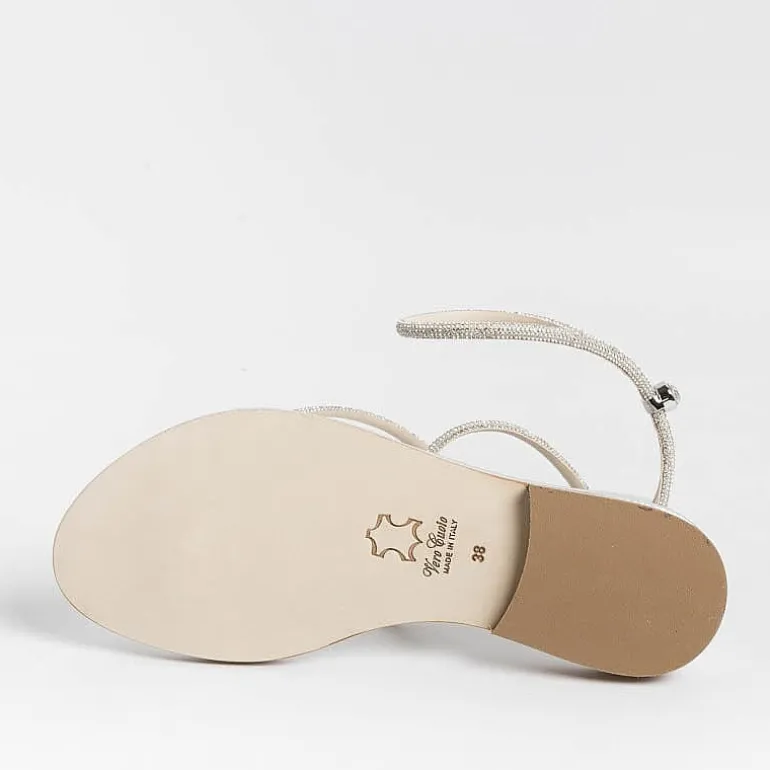 PAOLA FIORENZA Low Sandals* - Flat Thong Sandals Fd03 - Silver