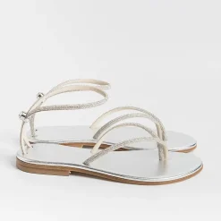 PAOLA FIORENZA Low Sandals* - Flat Thong Sandals Fd03 - Silver
