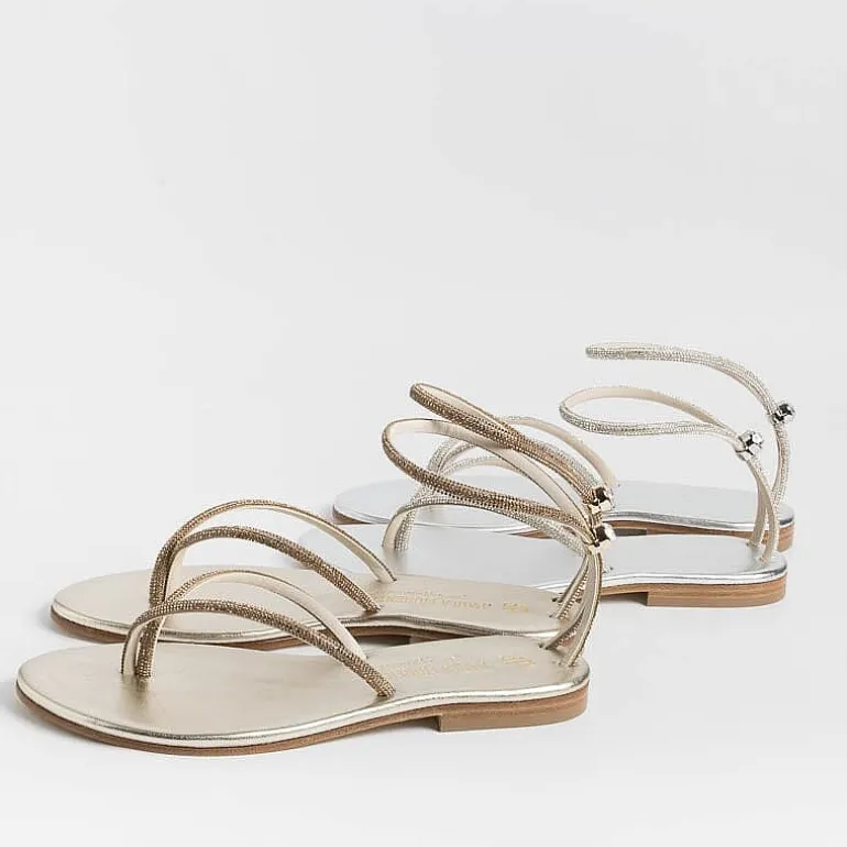 PAOLA FIORENZA Low Sandals* - Flat Thong Sandals Fd03 - Silver