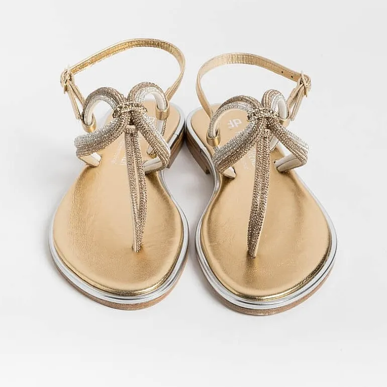 PAOLA FIORENZA Flip-Flops Sandals* - Flat Thong Sandals - Ss2353 - Amber Crystal Platinum