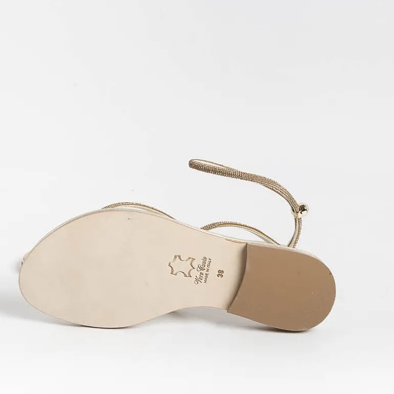 PAOLA FIORENZA Flip-Flops Sandals* - Flat Thong Sandals Fd03 - Amber Platinum
