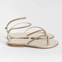 PAOLA FIORENZA Flip-Flops Sandals* - Flat Thong Sandals Fd03 - Amber Platinum