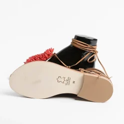 PAOLA FIORENZA Low Sandals* - Flat Thong Sandals - Ss2346 Red Leather