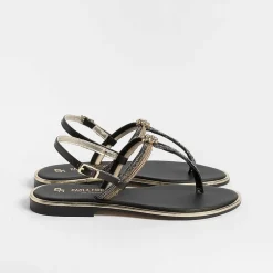 PAOLA FIORENZA Low Sandals* - Flat Thong Sandals - Ss2378 - Ambra Black