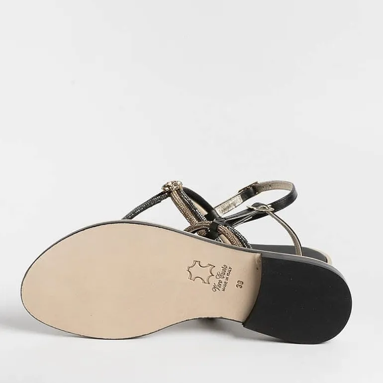 PAOLA FIORENZA Low Sandals* - Flat Thong Sandals - Ss2378 - Ambra Black