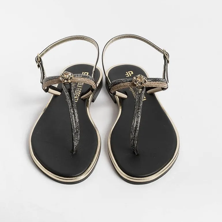 PAOLA FIORENZA Flip-Flops Sandals* - Flat Thong Sandals - Ss2378 - Ambra Black