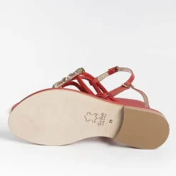 PAOLA FIORENZA Low Sandals* - Flat Thong Sandals - Fb1001 - Red