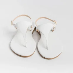 PAOLA FIORENZA Flip-Flops Sandals* - Triangle Flat Thong Sandals - White