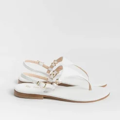 PAOLA FIORENZA Flip-Flops Sandals* - Triangle Flat Thong Sandals - White