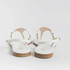 PAOLA FIORENZA Flip-Flops Sandals* - Triangle Flat Thong Sandals - White
