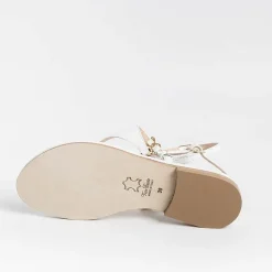 PAOLA FIORENZA Low Sandals* - Triangle Flat Thong Sandals - White