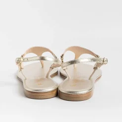PAOLA FIORENZA Flip-Flops Sandals* - Triangle Flat Thong Sandals - Platinum