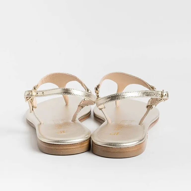 PAOLA FIORENZA Low Sandals* - Triangle Flat Thong Sandals - Platinum