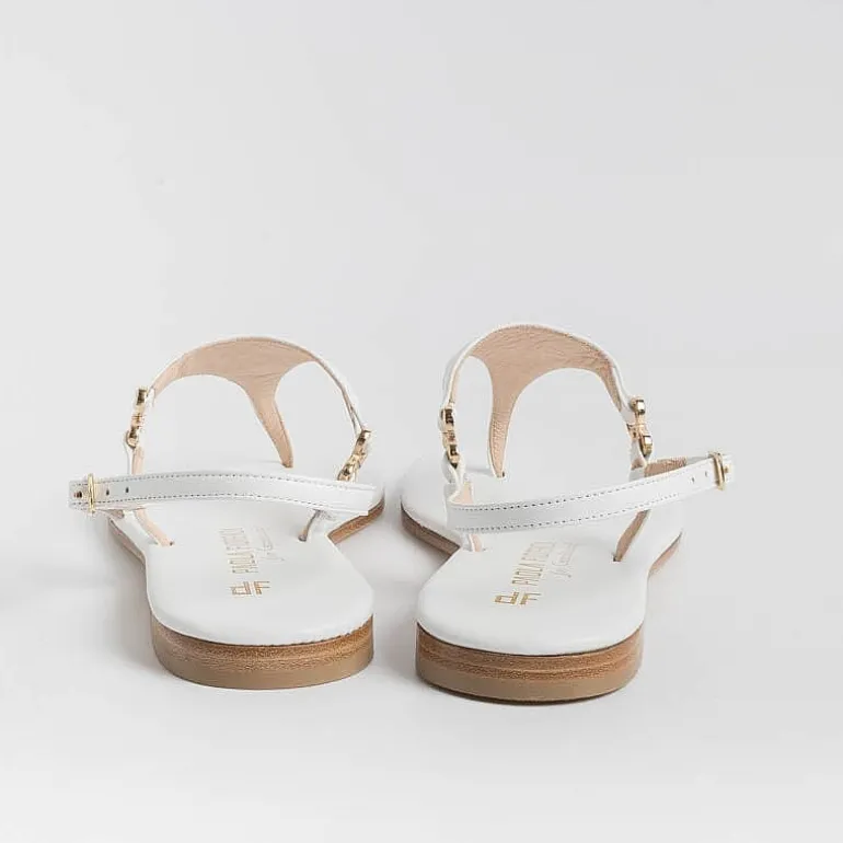 PAOLA FIORENZA Wedding Shoes* - Triangle Flat Thong Sandals - White