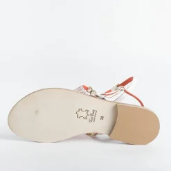 PAOLA FIORENZA Flip-Flops Sandals* - Triangle Flat Thong Sandals - Coral