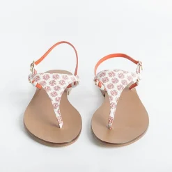 PAOLA FIORENZA Flip-Flops Sandals* - Triangle Flat Thong Sandals - Coral